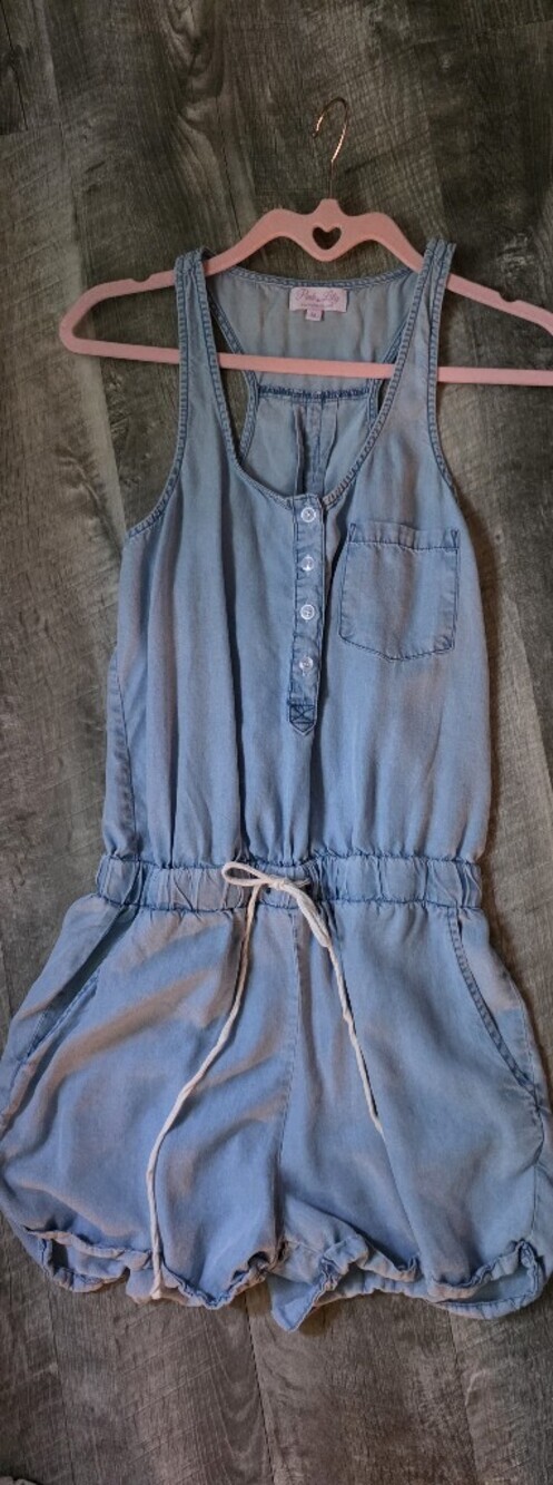 Light Wash Chambray Sleeveless Romper